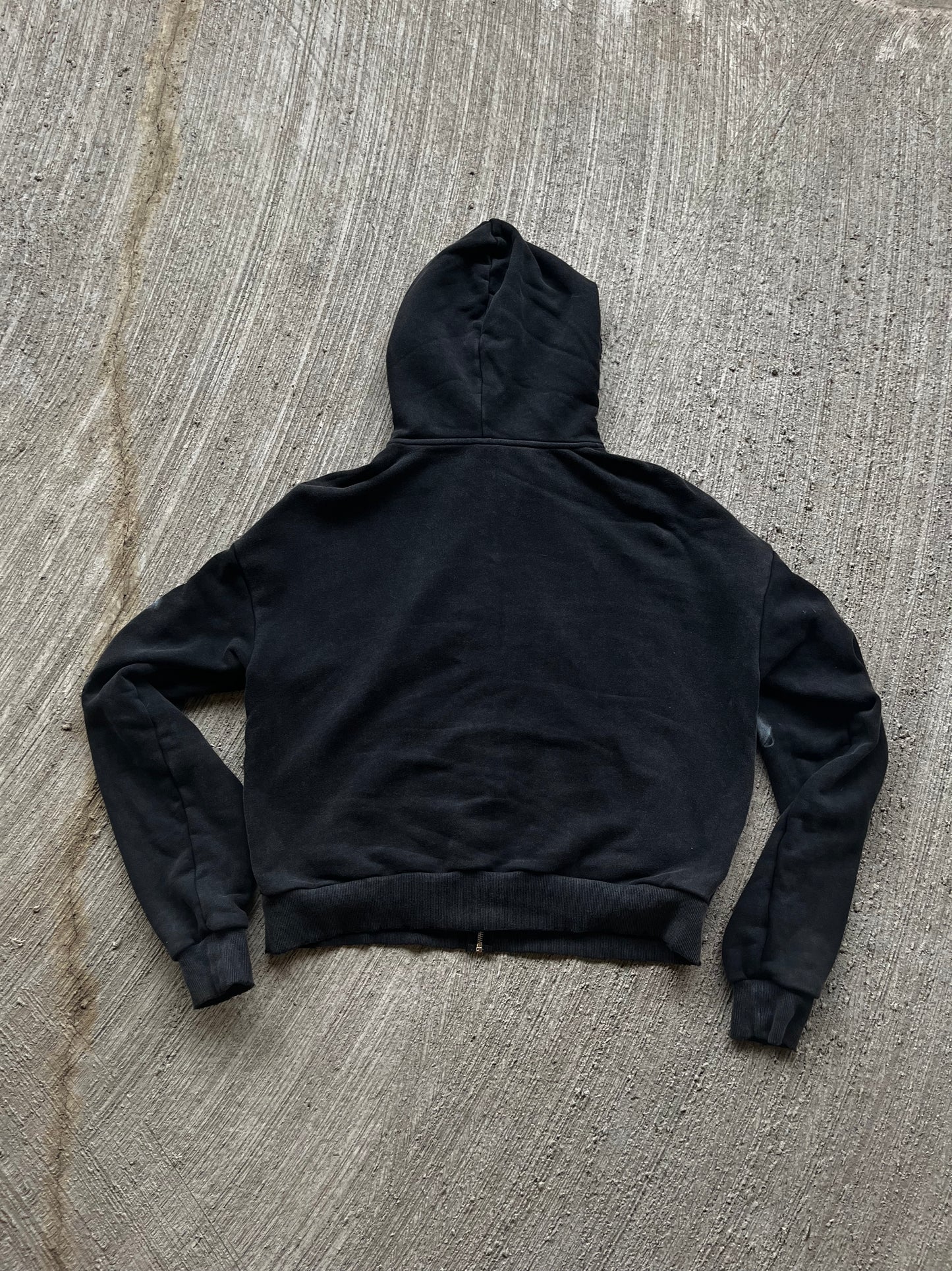 “Skull” Distressed Zip Up