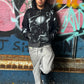 “Skull” Distressed Zip Up
